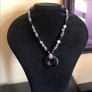 Elegant Black & Silver Necklace